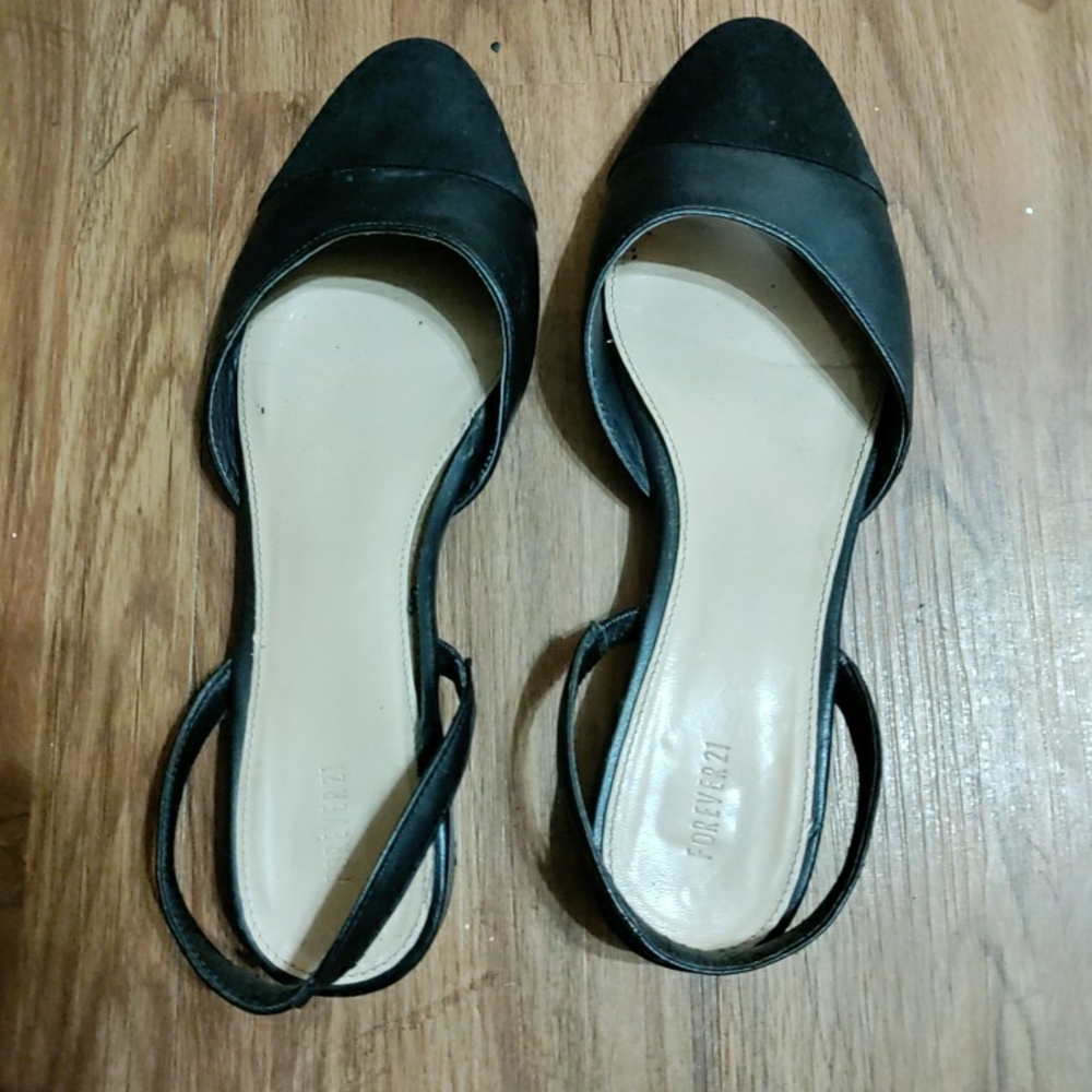 Forever 21 Black Flats Sleek Minimalist Design
